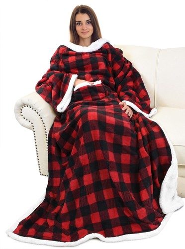 Coperta sherpa con maniche - coperta,