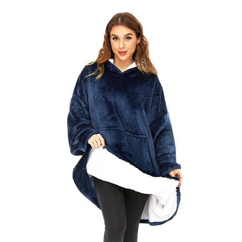 Coperta con maniche blu plaid - coperta,